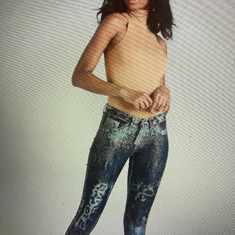 Reversible Jeans  New size XL  Animal Print Straight leg Jeans Sexy